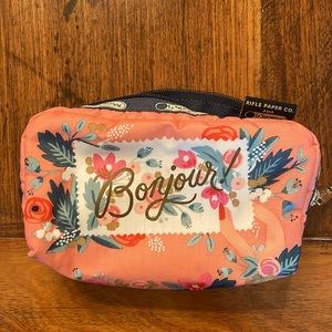 LeSportsac x Rifle Paper Co Rectangular Cosmetic Zip Bag Rare!